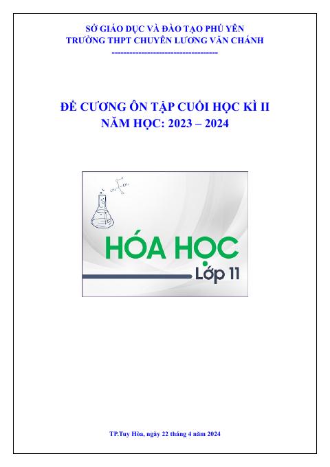 Đề cương ôn tập Học kì 2 Hóa học 11 năm 2023–2024 trường THPT chuyên Lương Văn Chánh (Đắk Lắk)